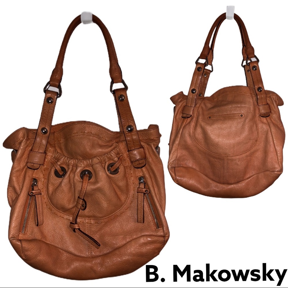 B. Makowsky Glove Leather large Hobo Bag